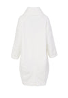 Naya Shawl Collar Bubbled Material Oversized Coat, White