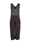 Naya Leatherette Top Sleeveless Jumpsuit, Black