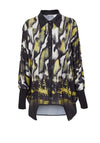 Naya Oversized Satin Feel Print Shirt, Multi