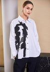 Naya Side Print Oversized Shirt, White