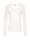 Naya Round Neck Mesh Sleeve Top, White