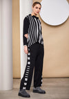 Naya Stripe Pattern Trousers, Black & Silver