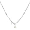 Newbridge Heart Pendent T Bar Necklace, Silver