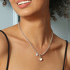 Newbridge Heart Pendent T Bar Necklace, Silver