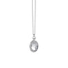 Newbridge Large Clear Stone Locket Necklace, Silver