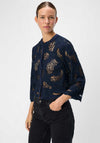 Object Erika Embellished Crochet Blouse, Navy