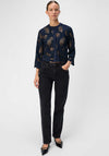 Object Erika Embellished Crochet Blouse, Navy