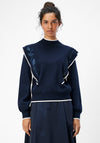 Object Selmaya Knit Long Sleeve Jumper, Navy