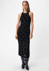 Object Alma Mesh Floral Midi Dress, Black