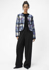 Object Pil Checkered Quilted Jacket, Blue