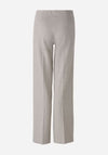 OUI Jersey Blend Houndstooth Pattern Trousers, Brown Off-White