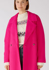 OUI Lapel Collar Long Wool Coat, Neon Pink