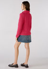 OUI High Neck Half-Zip Knit Jumper, Pink