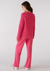 OUI Zip Up Side Detail Knitted Jumper, Pink