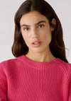 OUI Zip Up Side Detail Knitted Jumper, Pink