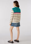 OUI High Neck Striped Knit Jumper, Multi