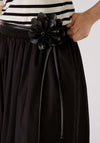 Oui Flower Belt Maxi Skirt, Black