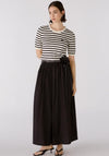 Oui Flower Belt Maxi Skirt, Black