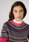 OUI Nordic Print Knit Sweater, Pink