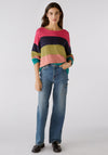 OUI Round Neck Striped Knit Sweater, Multi