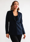 Oui Rhinestone Embellished Jersey Blazer, Navy