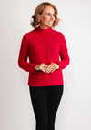 Oui Funnel Neck Knit Jumper, Pink