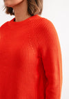 OUI Zip Up Side Detail Knitted Jumper, Orange