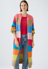 Oui Rainbow Long Chunky Knit Cardigan, Multi