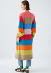 Oui Rainbow Long Chunky Knit Cardigan, Multi