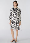 Oui Viscose Printed Shift Dress, Black & Off White