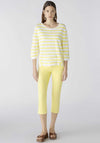 Oui Lightweight Striped Sweater, Yellow & White