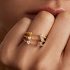 PDPAOLA Juno Three Bar Gemstone Ring, Gold