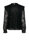 Pieces Colline Lace Sequin Top, Black