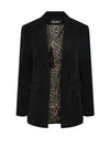 Pieces Bozzy Leopard Lined Blazer, Black