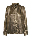 Pieces Nisana Metallic Long Sleeve Shirt, Gold