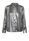 Pieces Nisana Metallic Long Sleeve Shirt, Silver