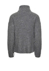 Pieces Radna Tie Detail Polo Neck Jumper, Grey