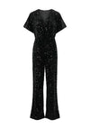 Pieces Kam Sequin Embellished Wrap Jumpsuit, Black