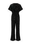 Pieces Kam Sequin Embellished Wrap Jumpsuit, Black