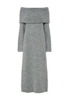 Pieces Pam Off Shoulder Knit Dress, Dark Grey Melange