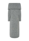 Pieces Pam Off Shoulder Knit Dress, Dark Grey Melange