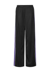 Pieces Felicia Wide Leg Side Stripe Joggers, Black