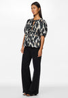 Pieces Jade Tie Front Top, Black Leopard