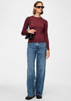 Pieces Fylla Jersey Long Sleeve Top, Wine