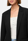 Pieces Bozzy Leopard Lined Blazer, Black