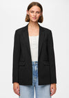 Pieces Bozzy Leopard Lined Blazer, Black