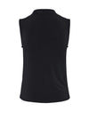 Pieces Madison Draped High Neck Top, Black