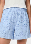 Pieces Vilde Broderie Angelise Short, Cashmere Blue