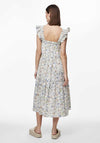 Pieces Mary Floral Midi Dress, Cloud Dancer