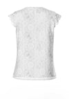 Pieces Colline Lace V Neck Top, Cloud Dancer